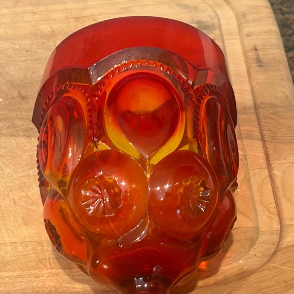 Red orange goblet glass vintage - Picture 2 of 11